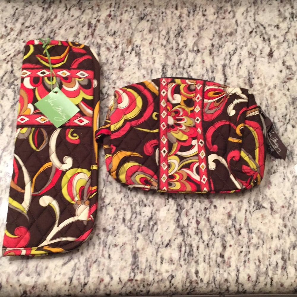 Vera Bradley Curling/Flat Iron & Cosmetic Bags
